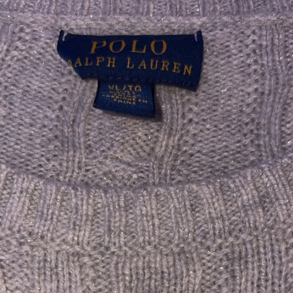 Ralph Lauren Beige Cable Knit Cashmere Sweater